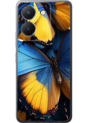 Чехол на vivo y36 4g желто-голубые бабочки "6046u-3418-72104"