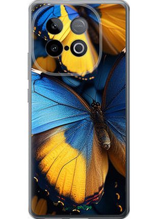 Чехол на vivo iqoo z10 turbo желто-голубые бабочки "6046u-4150-72104"