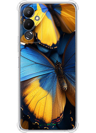 Чехол на tecno pova 4 lg7n желто-голубые бабочки "6046sp-2967-72104"