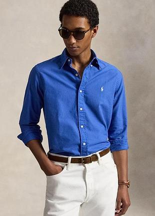Urbanshop com ua polo ralph laurenсорочка мужская хлопковая голубая однотонная 710805564 размеры запитуйте