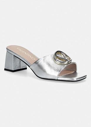 Urbanshop com ua valentinoшльопанці на низькому підборі жіночі шкіряні valentine срібні 91v1604nap розміри запитуйте
