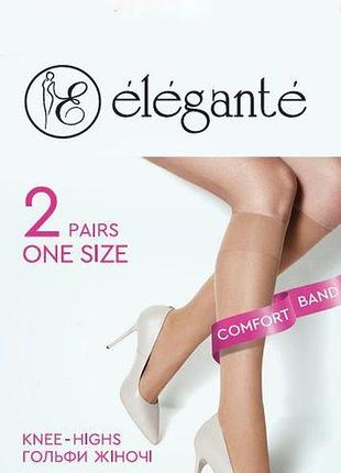 Жіночі гольфи elegante classic 20 ден 2 пари, колір: тілесний