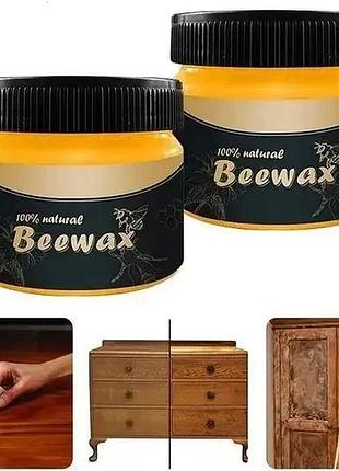 Супер поліроль воскова для меблів beewax бджолиний віск, для відновлення зовнішнього вигляду дерева, 80g