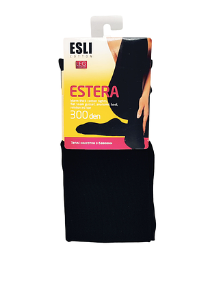 Жіночі бавовняні колготки esli estera 300 ден нова серія, колір: чорний