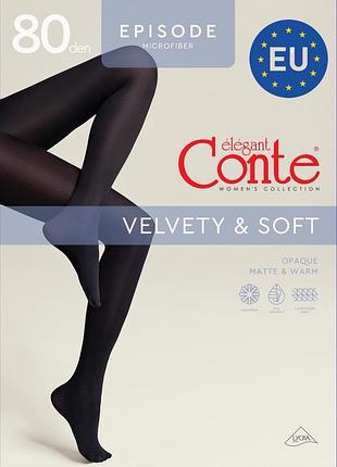 Жіночі колготки conte elegant episode 80 ден, колір: чорний