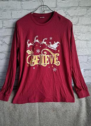 🎄 новогодний мужской лонгслив «we believe» (b&amp;m retail)