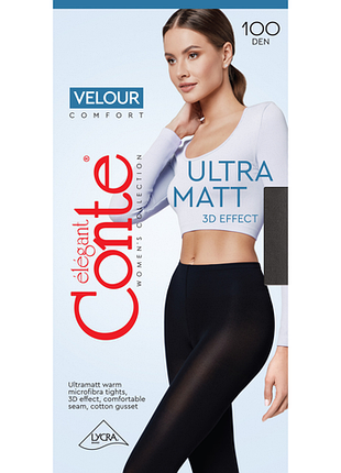 Жіночі колготки conte elegant velour 100 ден, колір: чорний