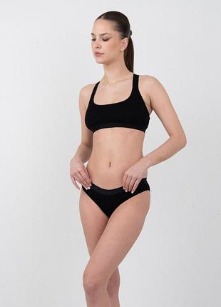 Жіночі труси elegante energy, труси-бікіні в рубчик, колір: чорний