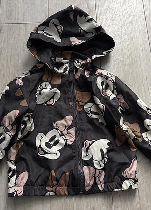 Куртка вітрівка з утепленням h&m minnie mouse 98