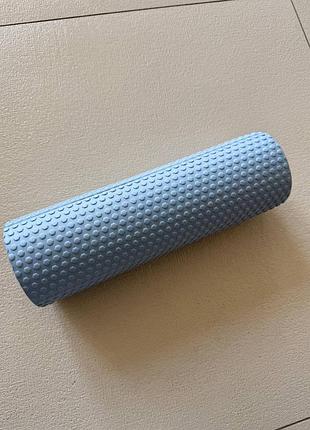 Массажный ролик для спины и мышц foam roller голубой