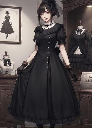 Вишукана чорна сукня в готичному стилі (classic / gothic lolita)