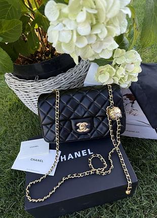 Сумка женская chanel черная из натуральной кожи
