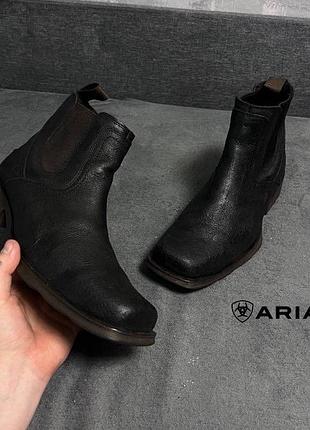 (46) ariat кожаные челси ботинки черные вестерн-челси с квадратным носком old money
