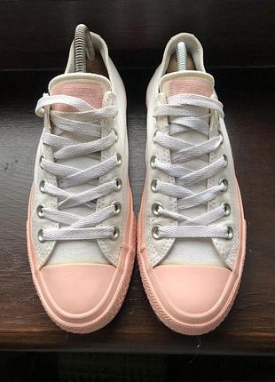 Кеди жіночі converse all star chuck taylor 2 білі з рожевим
