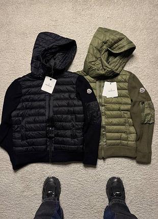 Куртка чоловіча moncler демісезонна чорна та хакі