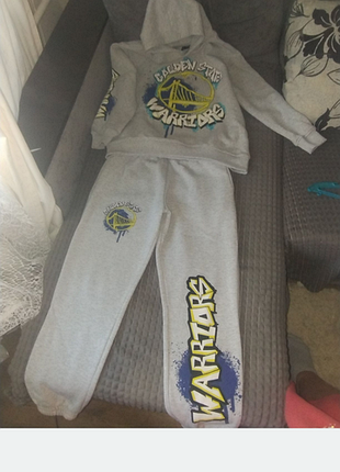Спортивний костюм унісекс golden state warriors сірий з капюшоном