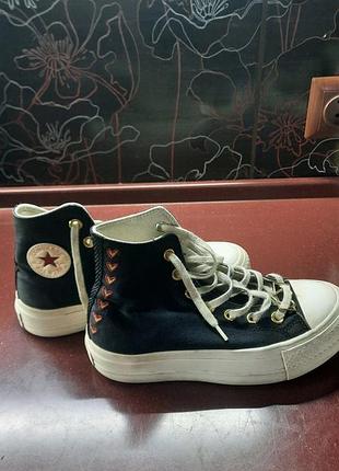 Кеди жіночі converse високі чорні