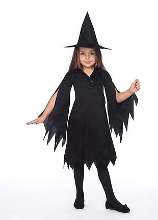Дитячий костюм відьмочка чорна гелловін (130-140) abc halloween