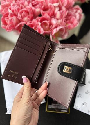 Гаманець жіночий chanel чорний маленький шкіряний