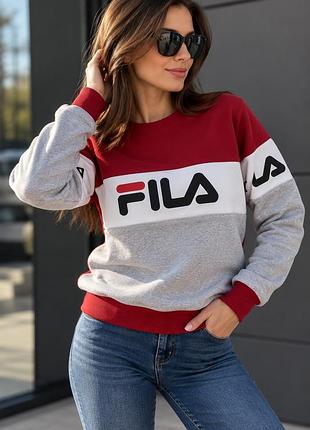 Стильний жіночий світшот fila на флісі