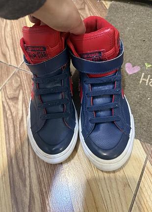 Кеди для підлітків converse сині, червоні 35 розмір шкіряні