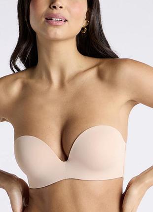 Boux avenue strapless bra w42888 — бежевий бюстгальтер анджеліка 38/85d зі знімними бретелями