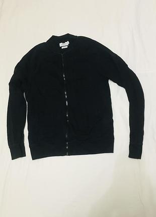 Кофта бомбер topman чорна чоловіча на блискавці