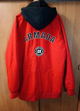 Armada henrik harlaut men's ski jacket, size l, red/black (long length)