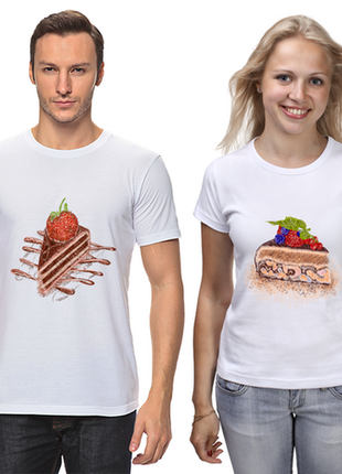 Парные футболки с принтом "куски торта" push it