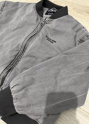 Куртка бомбер zara сіра 3