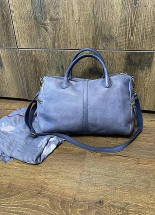 Сумка жіноча fossil синя шкіряна