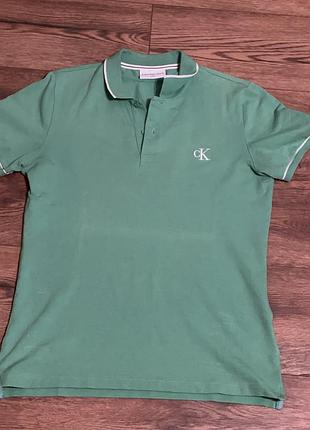 Поло чоловіче calvin klein зелене, розмір m