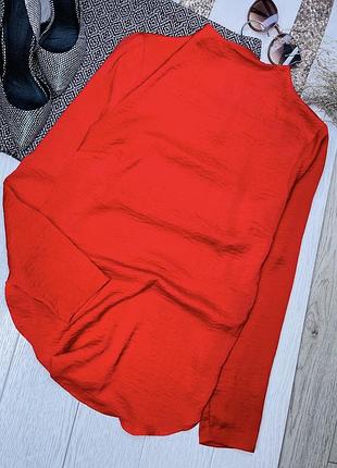 Сатинова блуза h&m s червона блуза подовжена асиметрична блуза вільного прямого крою