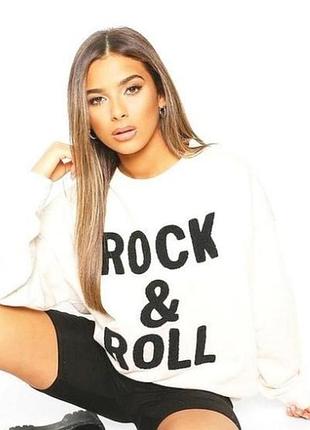 Boohoo. товар привезений із англії. толстовка з написом rock&roll.