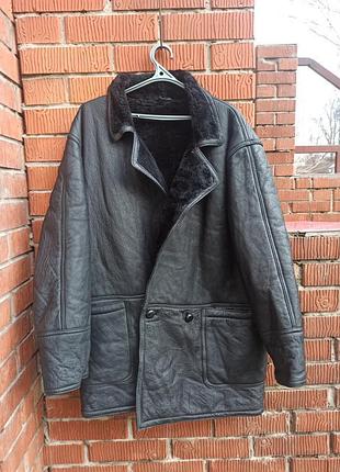 Теплая зимняя дубленка полностью натуральная genuine leather