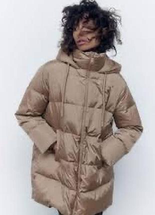Подовжений пуховик zara