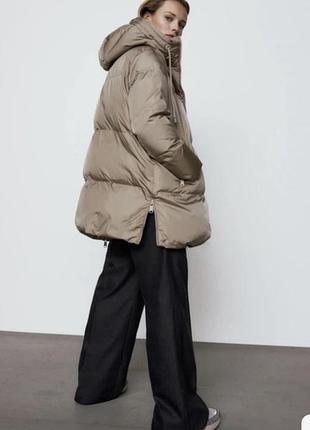 Подовжений пуховик zara 2