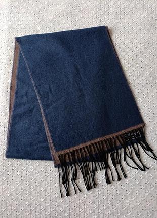Двухсторонній вовняний шарф із м'якою обробкою cashmere finished (made in italy) теплий шалик під кашемір шерстяний зимовий шарфік