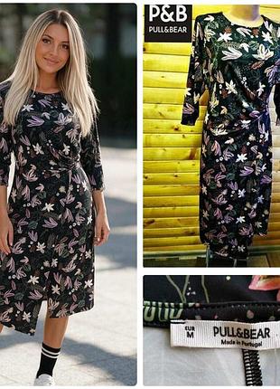 Эффектное платье в цветочный принт испанского бренда pull &amp; bear, бур-во португалия