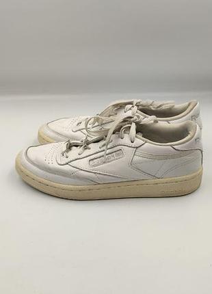 Женские кожаные кроссовки- кеды reebok club c 85 vintage белые оригинал кеды размер 37 (стелька 24.5 см)