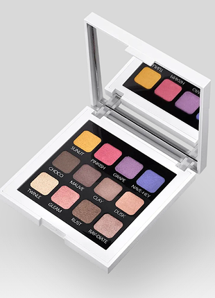 Палетка теней kiko milano street heart colour Tag multi-texture eyeshadow palette - 12 оттенков, матовые и сияющие (0000017)
