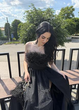 Випускна сукня, блискуча з пірʼям