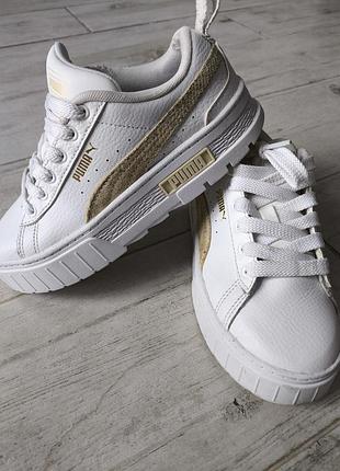 Кросівки puma білі з золотистим