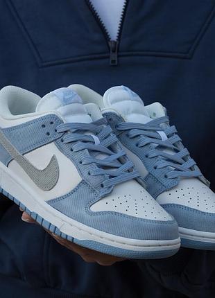 Кросівки жіночі найк nike sb dunk white blue corduroy