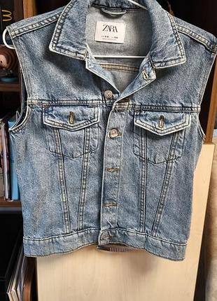 Джинсова желетка zara 8-9 років