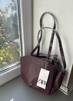Бордова сумка zara 40*23 см доставка 1 день