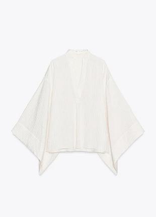 Легкая блуза кимоно zara в тонкую полоску, размер s (m)