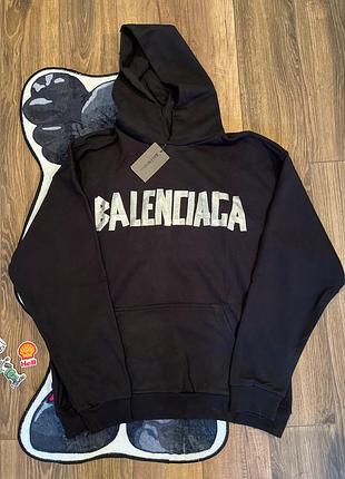 Худі balenciaga black oversize | чорний світшот баленсіага (l, xl)