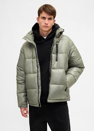 Куртка чоловіча gap recycled puffer jacket l mesculen green, розмір s