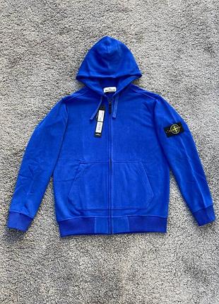 Худі унісекс stone island зіп синє